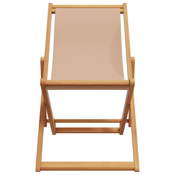 Klappbarer Strandstuhl Taupe Eukalyptusholz
