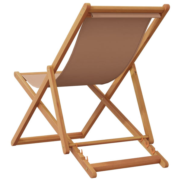 Klappbarer Strandstuhl Taupe Eukalyptusholz