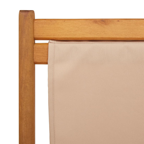 Klappbarer Strandstuhl Taupe Eukalyptusholz