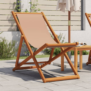 Klappbarer Strandstuhl Taupe Eukalyptusholz