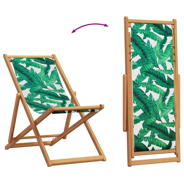 Klappbarer Strandstuhl mit Blattmuster