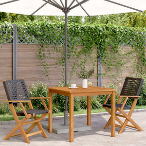Gartenstühle 2er Set Akazie & Poly Rattan