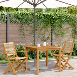 Gartenstühle 2er Set Beige Akazie