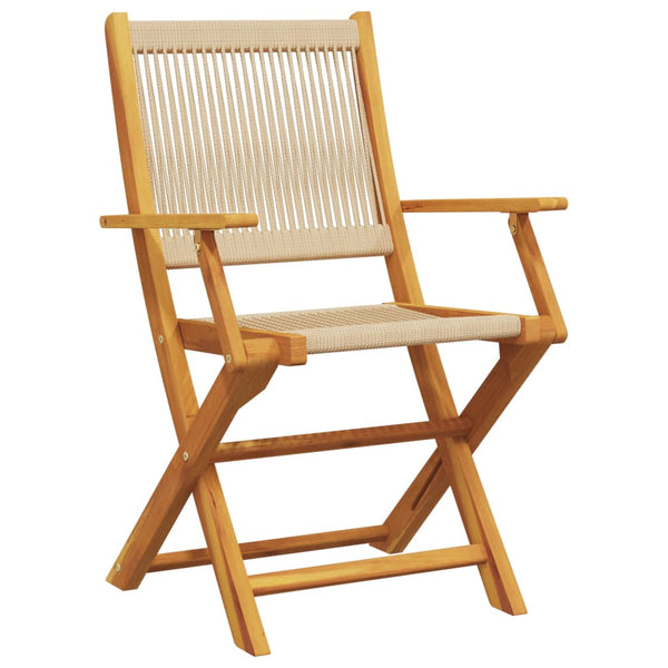 Gartenstühle 2er Set Beige Akazie