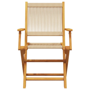 Gartenstühle 2er Set Beige Akazie