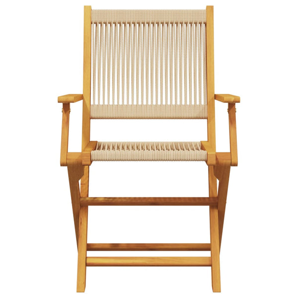 Gartenstühle 2er Set Beige Akazie