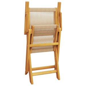 Gartenstühle 2er Set Beige Akazie