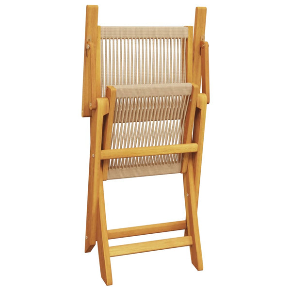 Gartenstühle 2er Set Beige Akazie