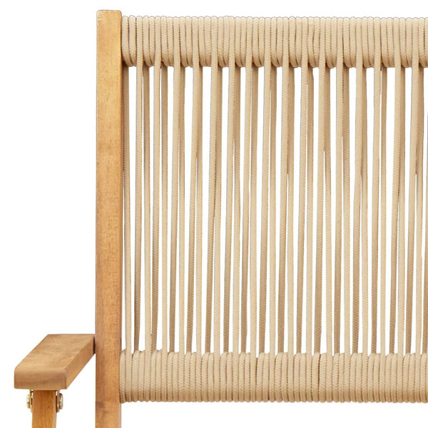 Gartenstühle 2er Set Beige Akazie