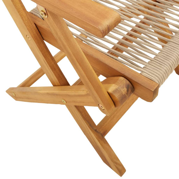 Gartenstühle 2er Set Beige Akazie