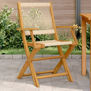 Gartenstühle 2er Set Beige Akazie