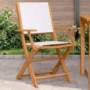 Gartenstühle 2er Set Akazie Cremeweiß