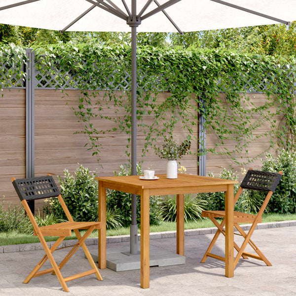 Bistrostühle 2er Set Akazie & Poly Rattan