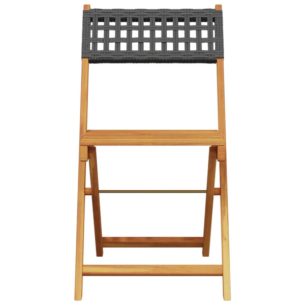 Bistrostühle 2er Set Akazie & Poly Rattan