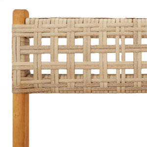 Bistrostühle 2er Set Beige Akazie & Poly-Rattan