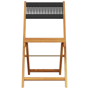 Bistrostühle 2er Set Akazie Massivholz Schwarz