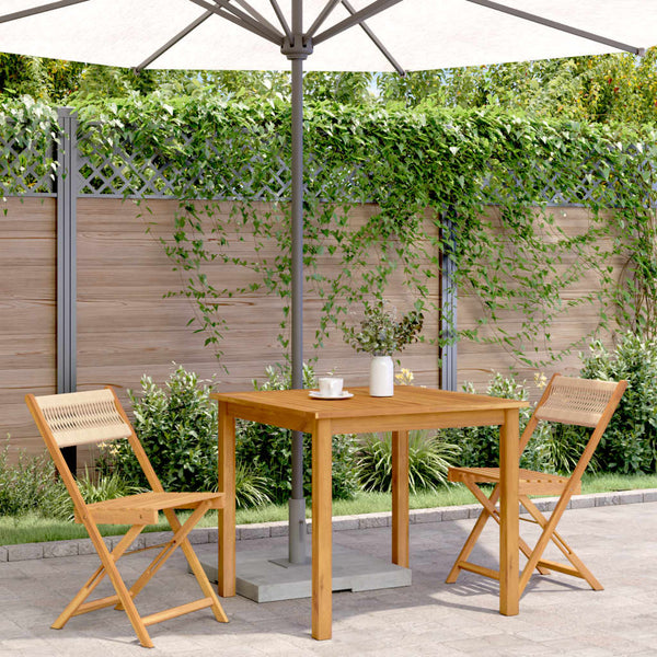 vidaXL Chaises de bistrot 2 pcs Beige Bois d'acacia massif et corde