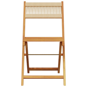 vidaXL Chaises de bistrot 2 pcs Beige Bois d'acacia massif et corde