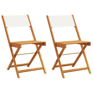 Bistrostühle 2er Set Cremeweiß Akazie