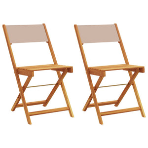 Bistrostühle 2er Set Taupe Akazie