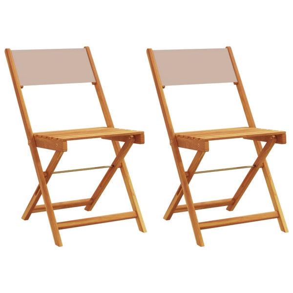 Bistrostühle 2er Set Taupe Akazie