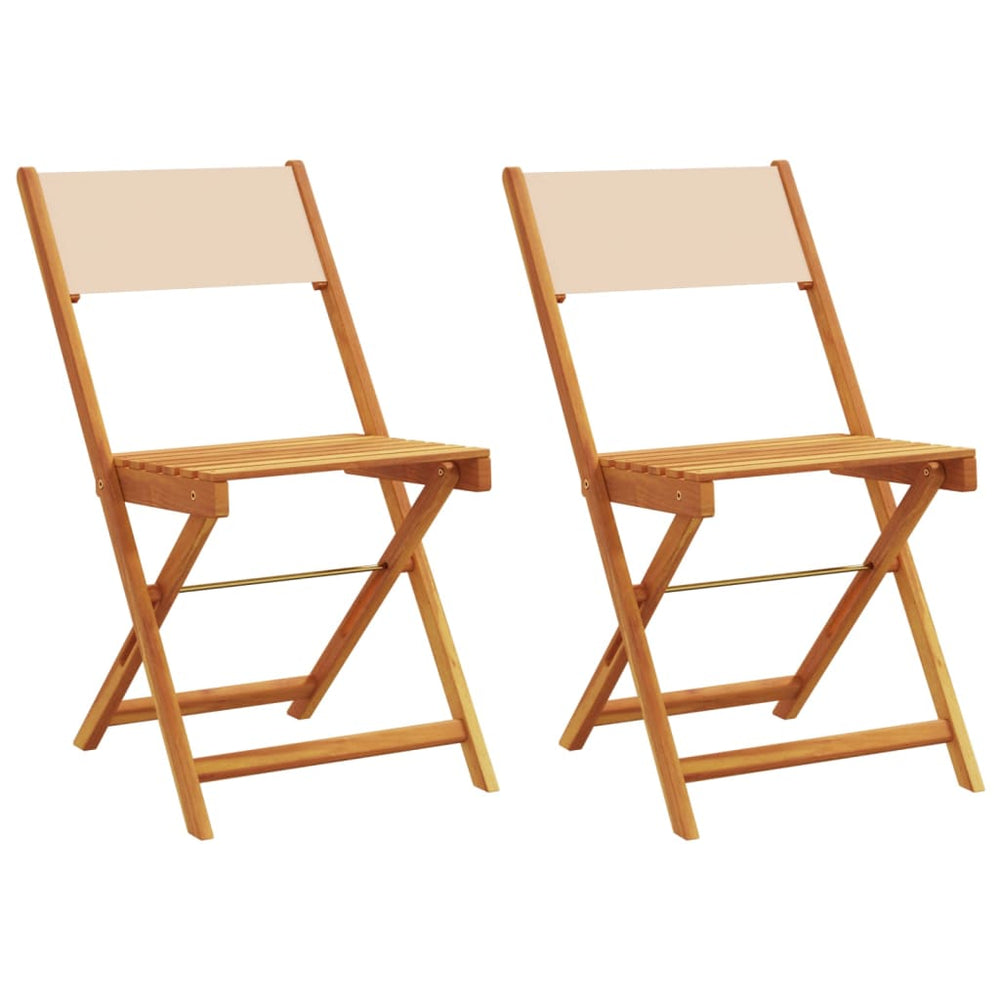 Bistrostühle 2er Set Beige Akazie