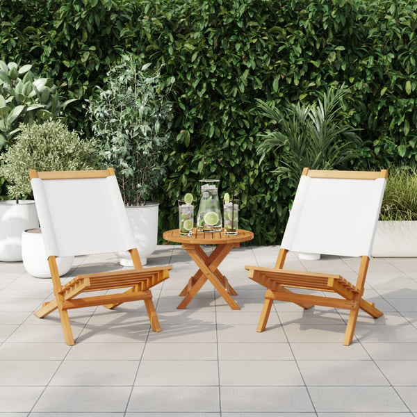 Gartenstühle 2er Set Akazie Weiß