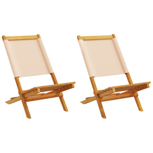Gartenstühle 2er Set Akazie Beige