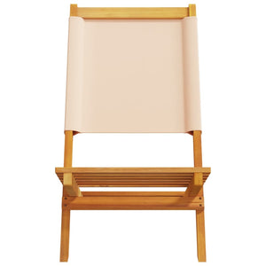 Gartenstühle 2er Set Akazie Beige