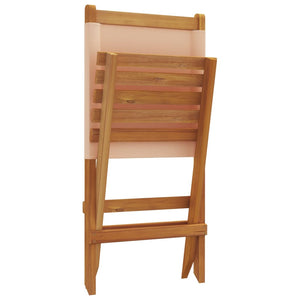 Gartenstühle 2er Set Akazie Beige