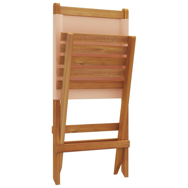 Gartenstühle 2er Set Akazie Beige