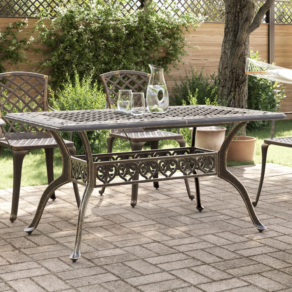 Bronzener Gartentisch 150x90 cm