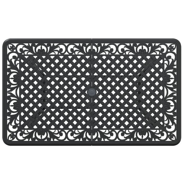 Schwarzer Gartentisch 150x90 cm Aluminiumguss