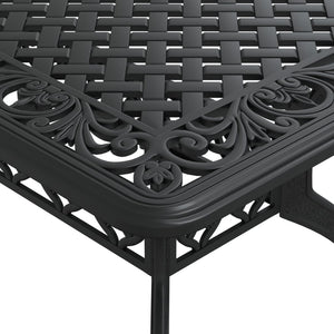 Schwarzer Gartentisch 150x90 cm Aluminiumguss