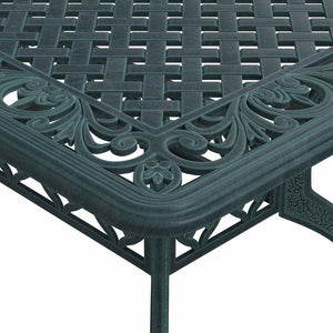 Grüner Gartentisch, 150x90 cm, Aluminiumguss