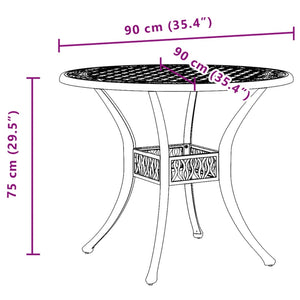 Bronzener Gartentisch Ø90 cm