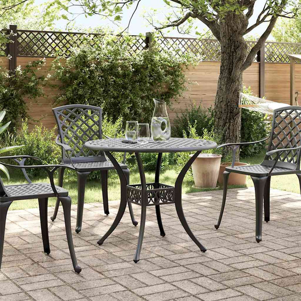 Schwarzer Gartentisch Ø90cm Aluminiumguss