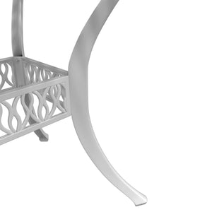 Weißer Gartentisch Ø90cm aus Aluminiumguss