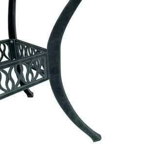 Grüner Gartentisch Ø90 cm aus Aluminiumguss