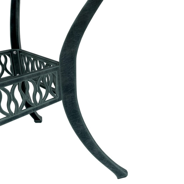 Grüner Gartentisch Ø90 cm aus Aluminiumguss