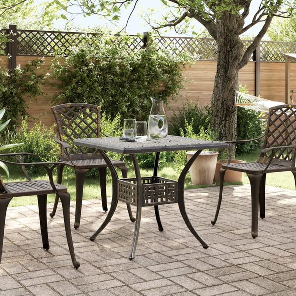 Bronzener Gartentisch 80x80 cm Aluminiumguss