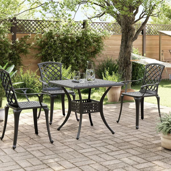 Schwarzer Gartentisch 80x80 cm Aluminiumguss