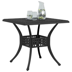 Schwarzer Gartentisch 80x80 cm Aluminiumguss