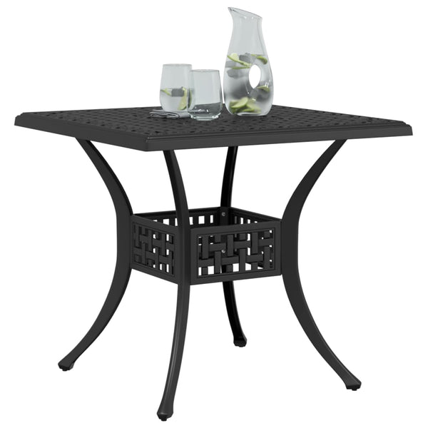 Schwarzer Gartentisch 80x80 cm Aluminiumguss