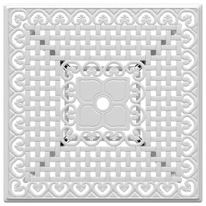 Weißer Gartentisch aus Aluminiumguss, 80x80 cm