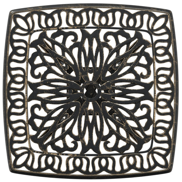 Bronzener Gartentisch 53x53 cm Aluminiumguss