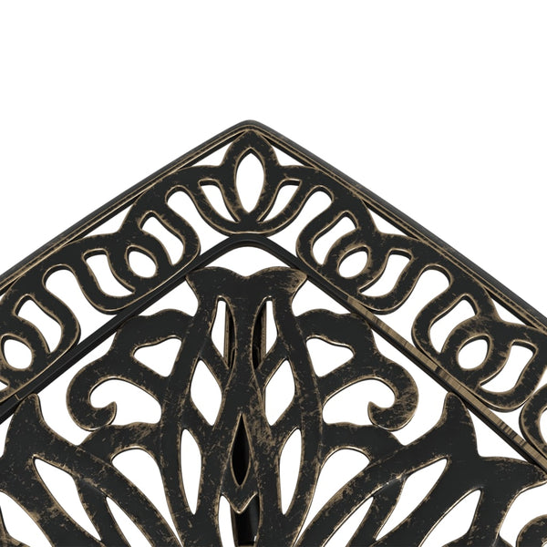 Bronzener Gartentisch 53x53 cm Aluminiumguss
