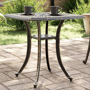 Bronzener Gartentisch 53x53 cm Aluminiumguss