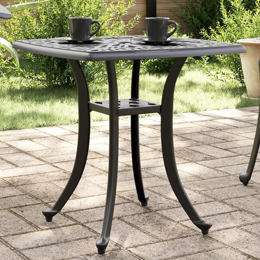 Schwarzer Gartentisch 53x53 cm Aluminiumguss