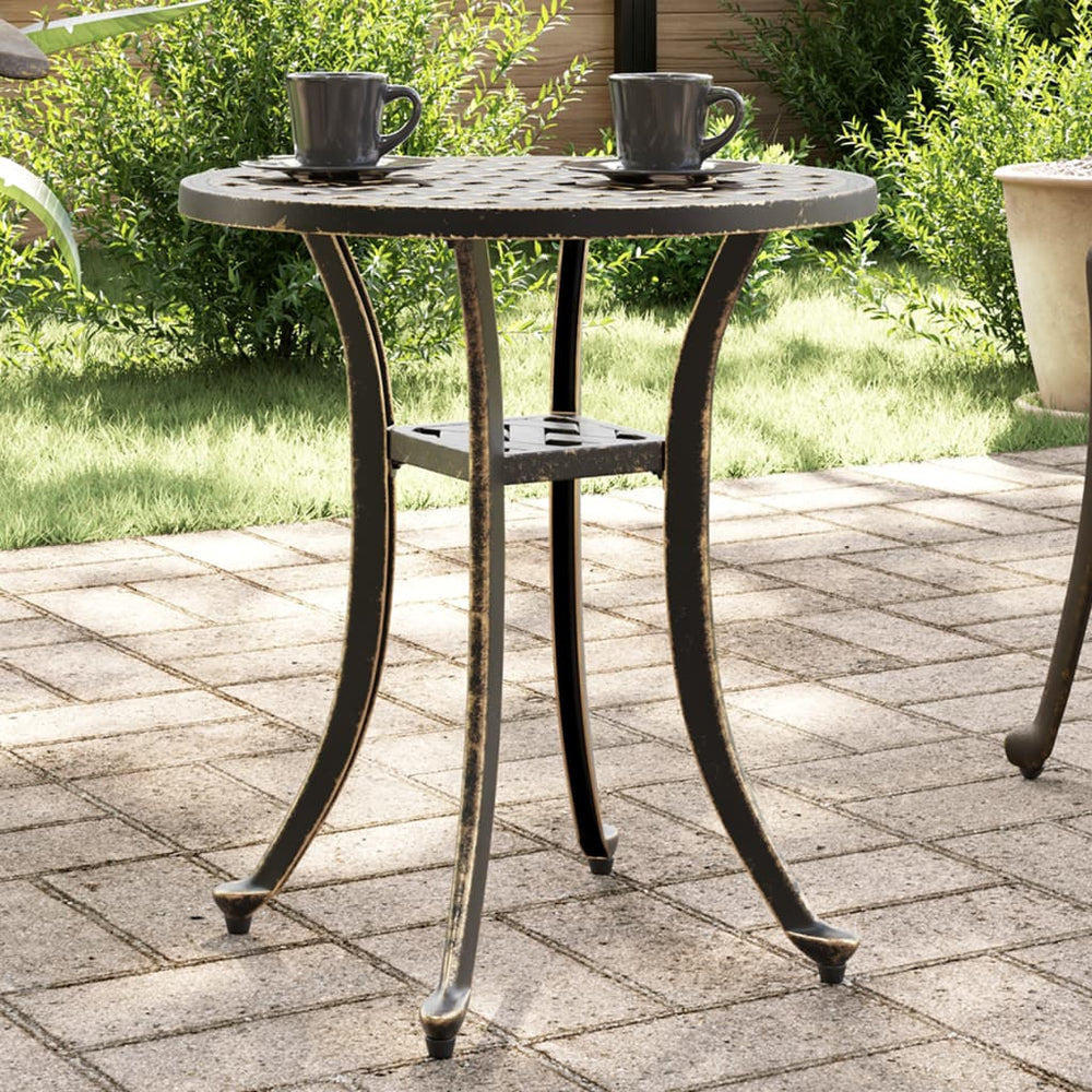 Bronzener Gartentisch Ø48cm Aluminiumguss